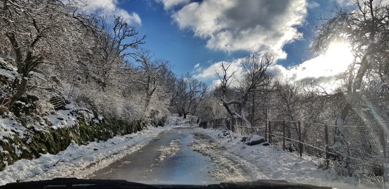 Agiasos - Road with snow